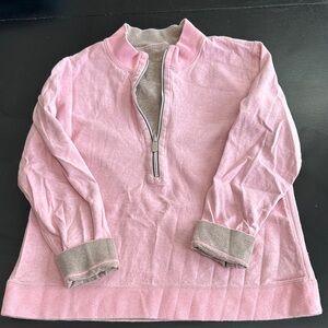 Reversible Pink/Grey  Quarter-Zip Pullover